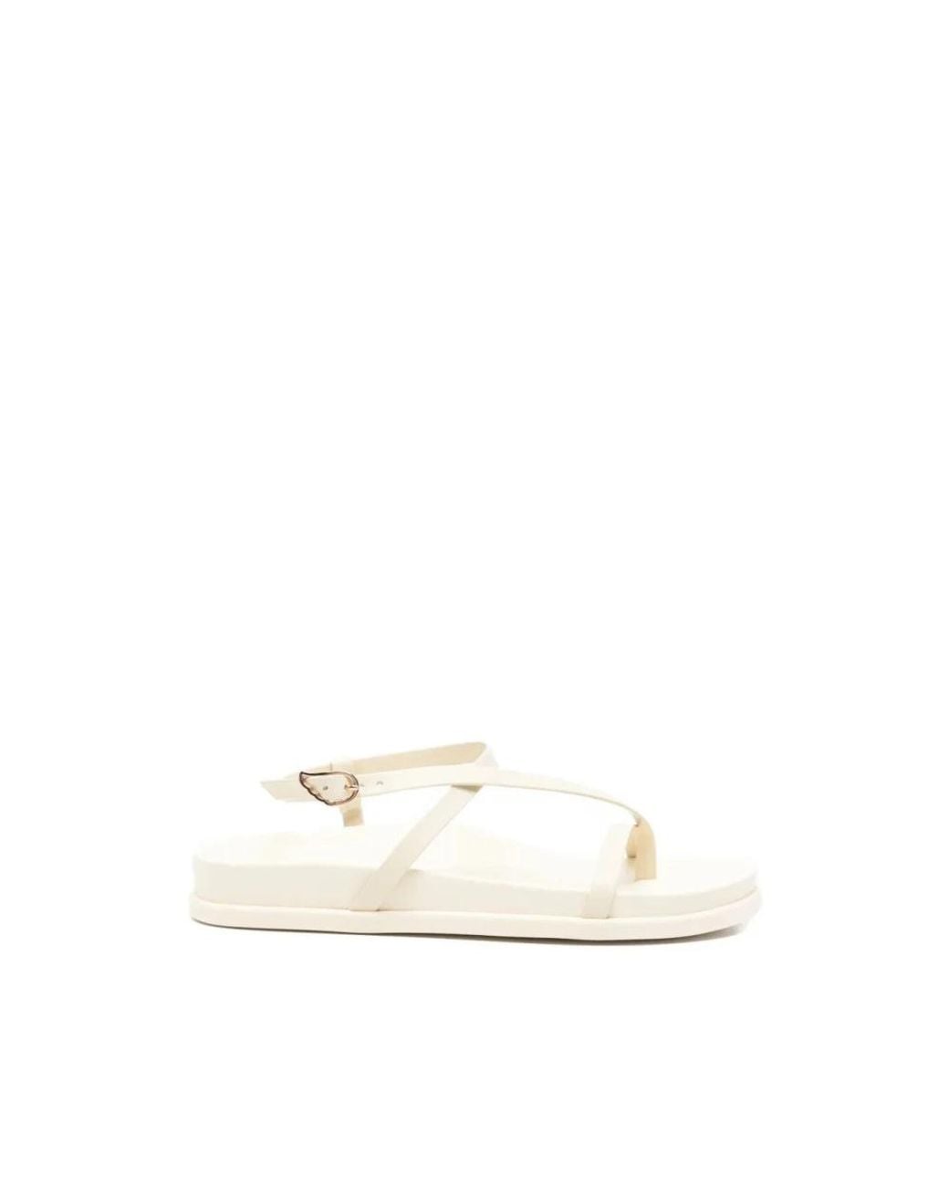 Ancient Greek Sandals White Flat Sandals