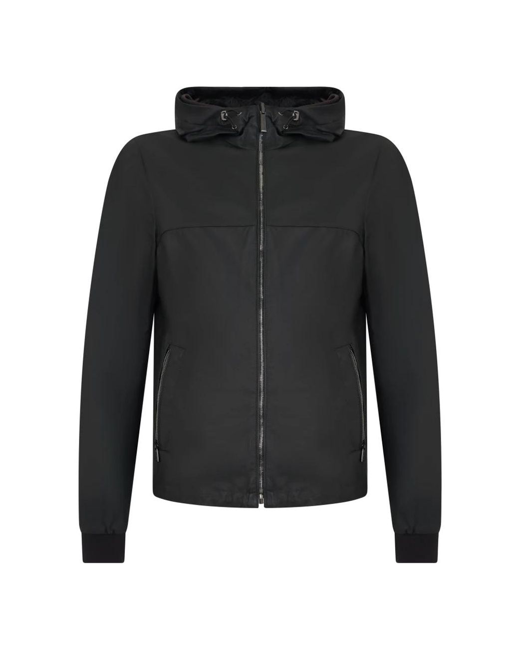 Moorer Black Leather Jackets for men