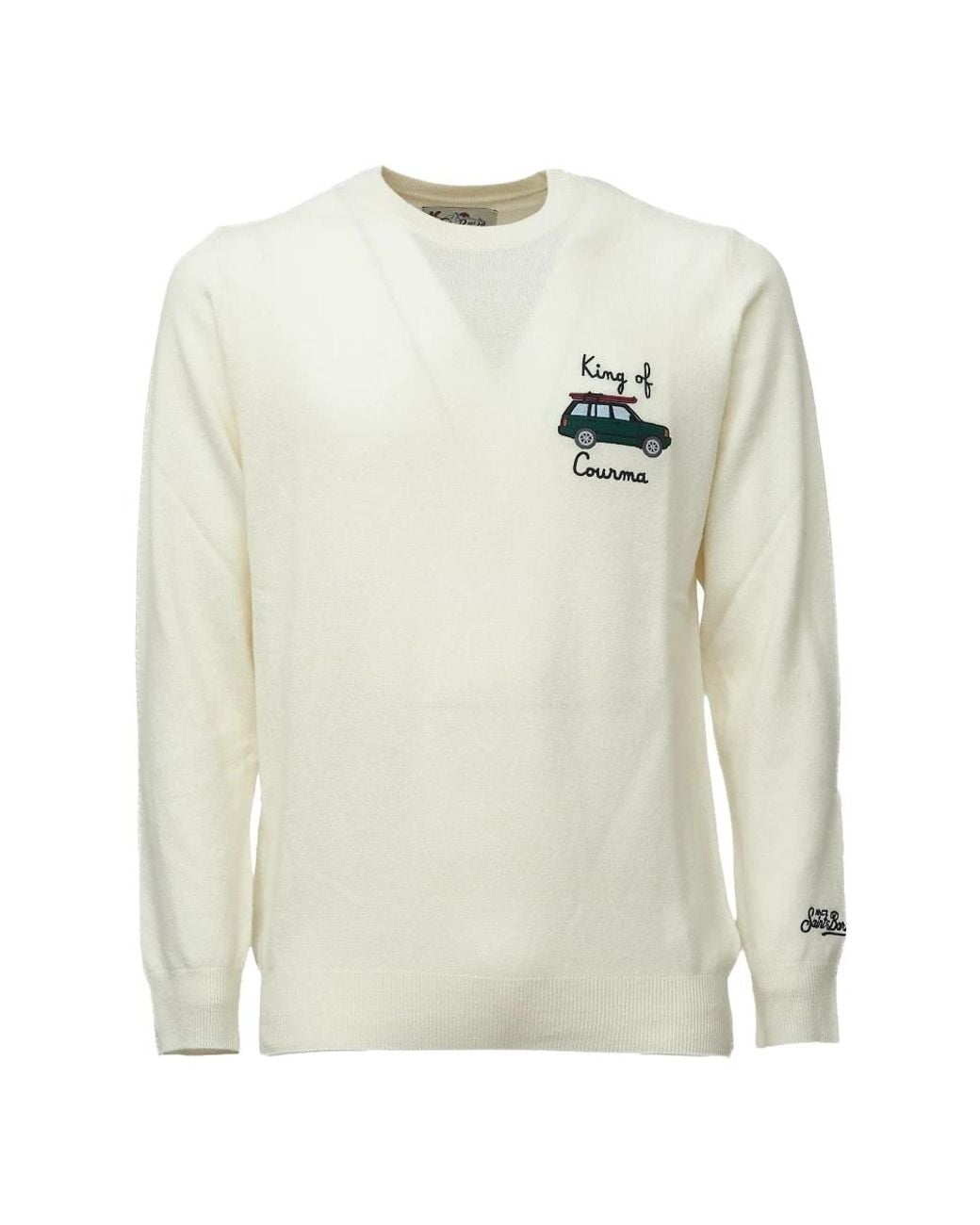 Mc2 Saint Barth White Round-Neck Knitwear for men