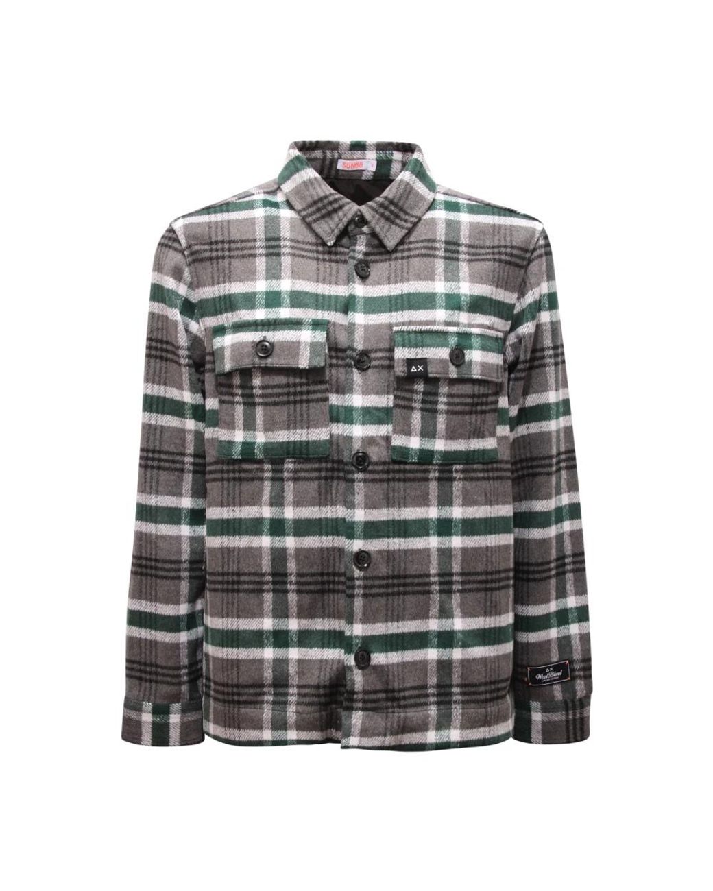 Sun 68 Jassen ,Veelkleurig ,Overshirt Jas Met Borstzak in het Gray voor heren