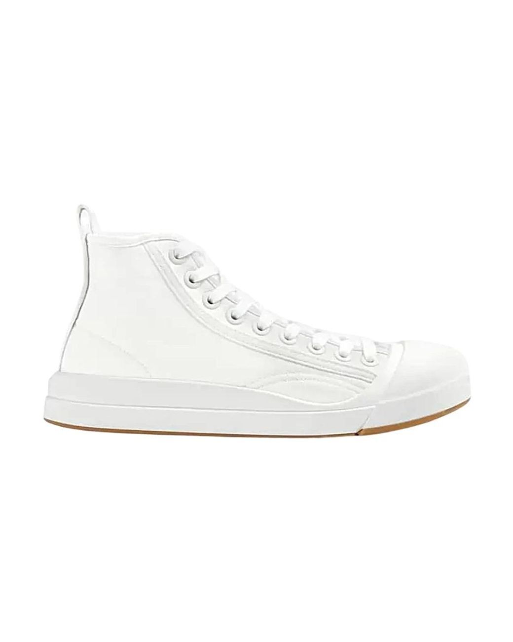 Bottega Veneta White Vulcan High-Top Canvas Sneakers for men