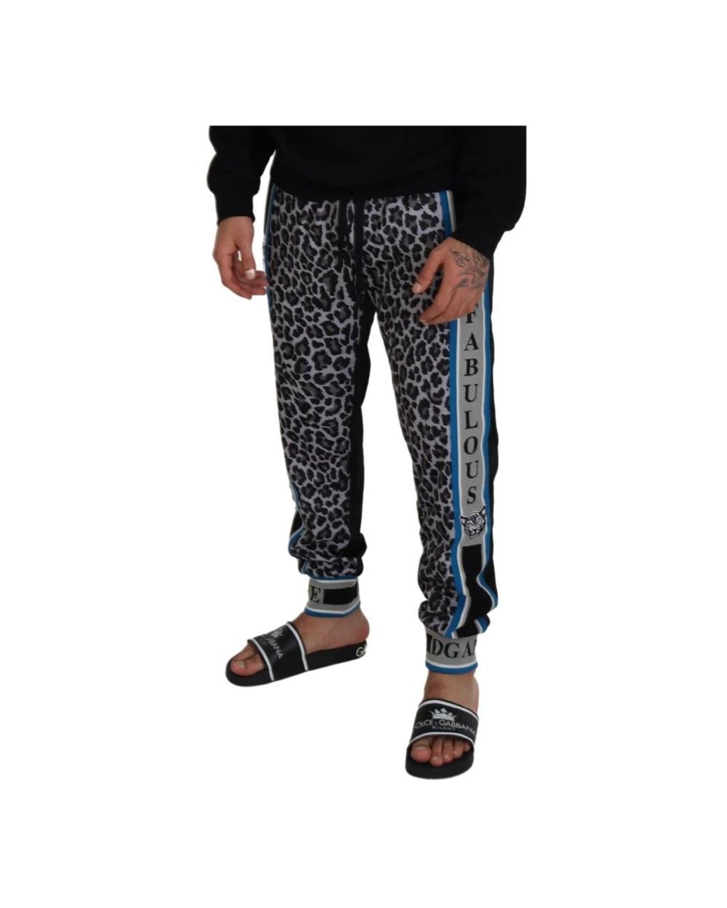 Dolce & Gabbana Blue Sweatpants for men