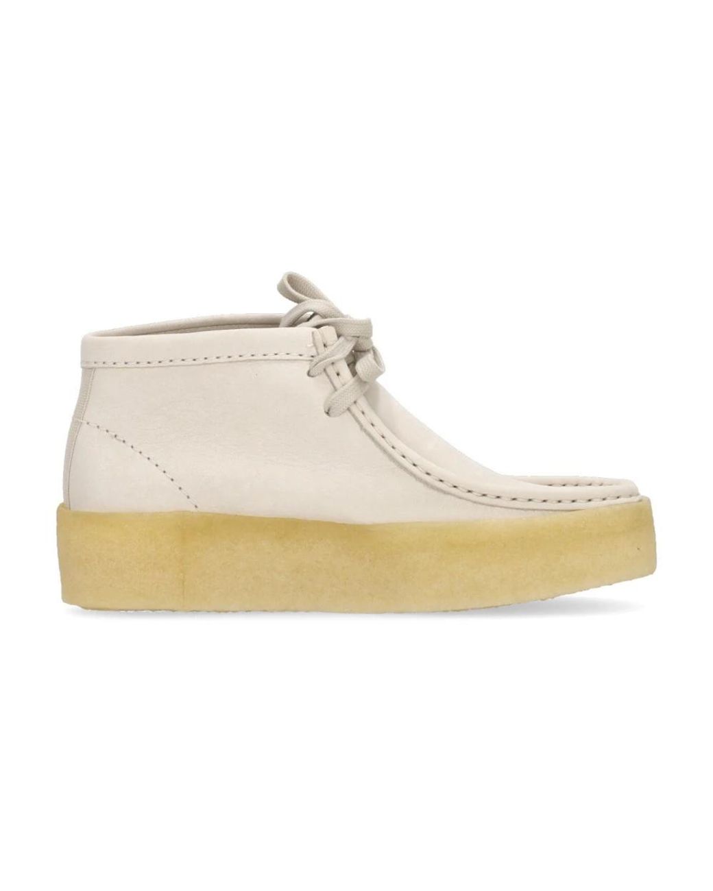 Clarks White Lace-Up Boots