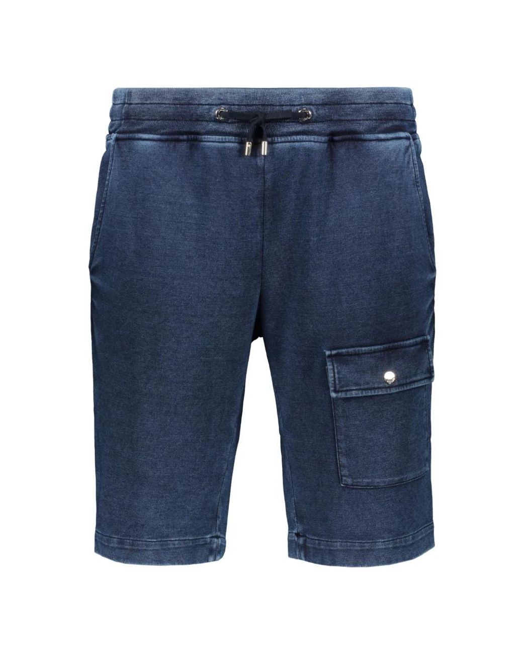 Moorer Korte Broeken ,Blauw ,Katoen Katoenen Bermuda Shorts Met Zakken in het Blue voor heren