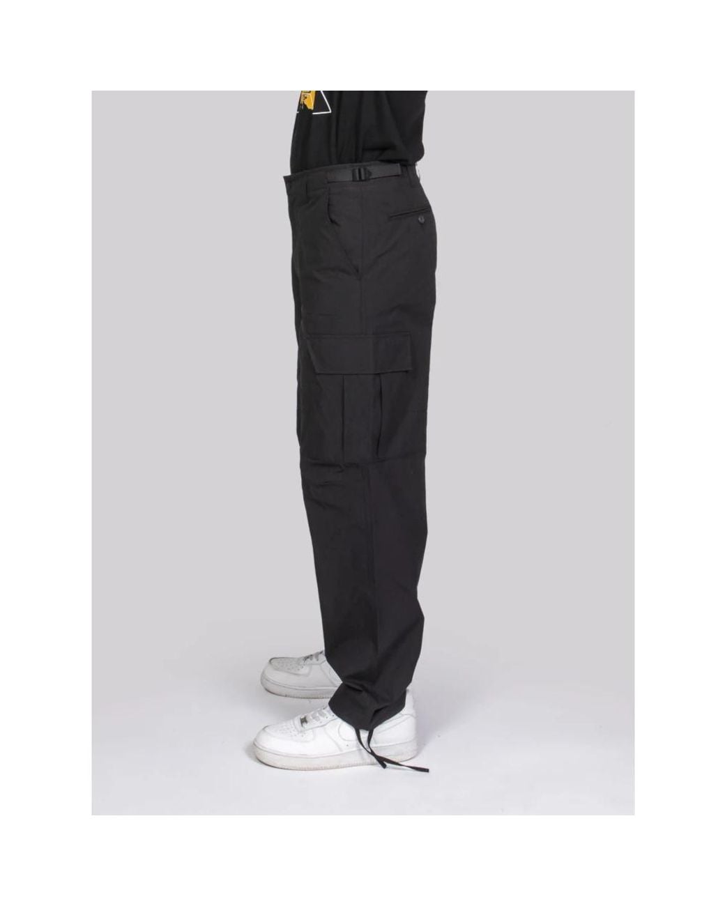 AFTER LABEL Black Straight Trousers for men