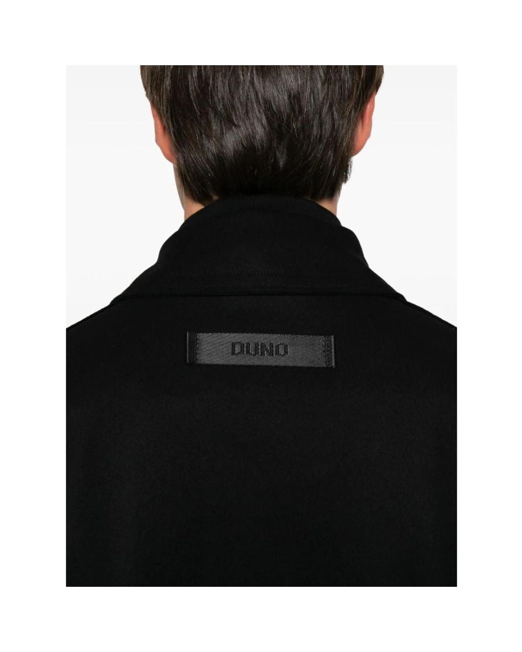 DUNO Black Double-Breasted Coats for men