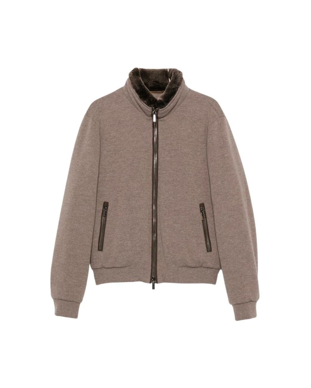 Moorer Brown Faux Fur & Shearling Jackets for men