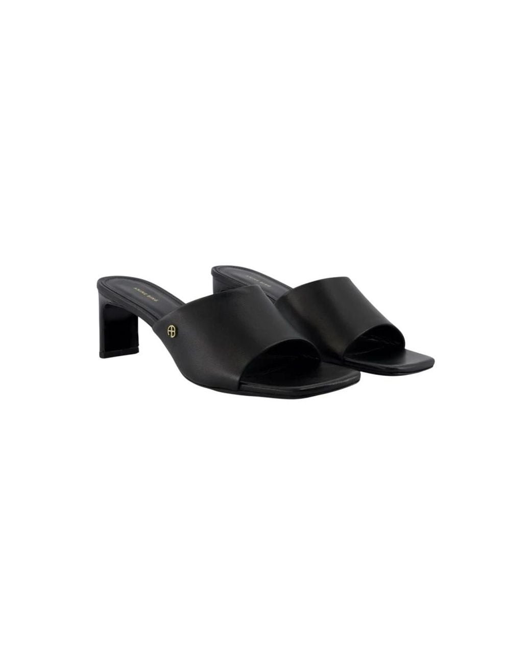 Anine Bing Black Heeled Mules