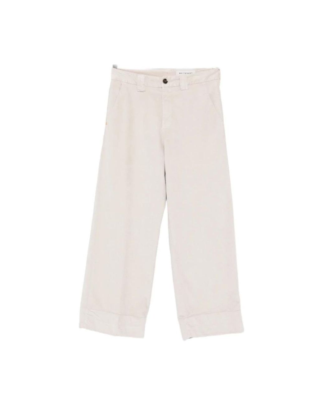 White Sand White Wide Trousers