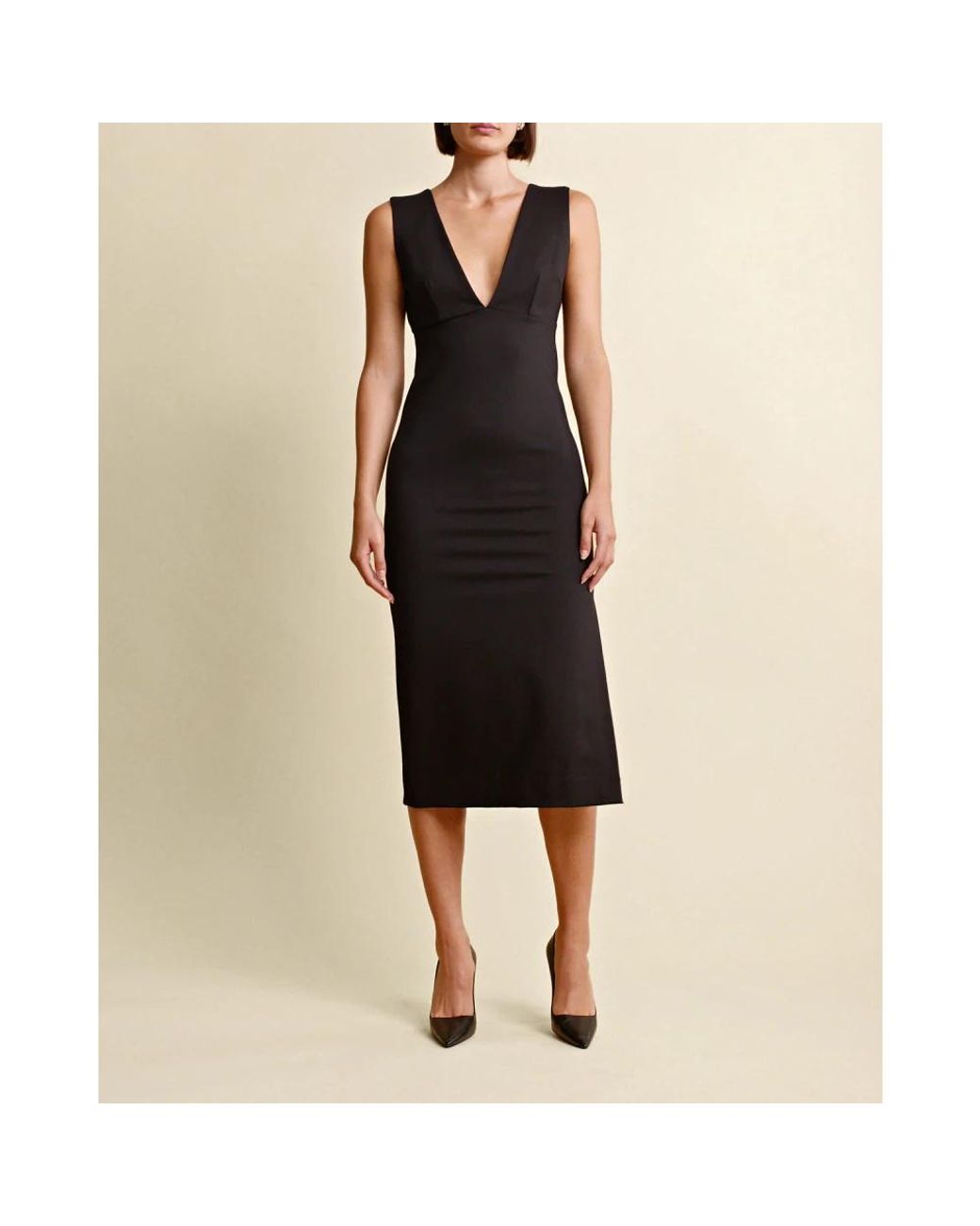 Midi Dresses byTiMo de color Black