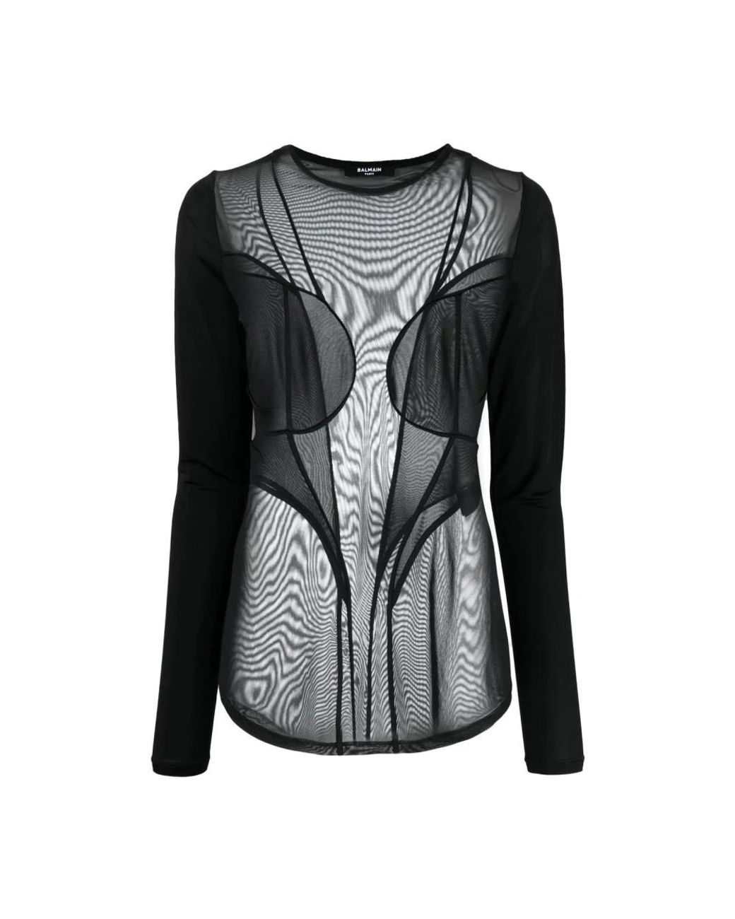 Balmain Black Long Sleeve T-Shirts