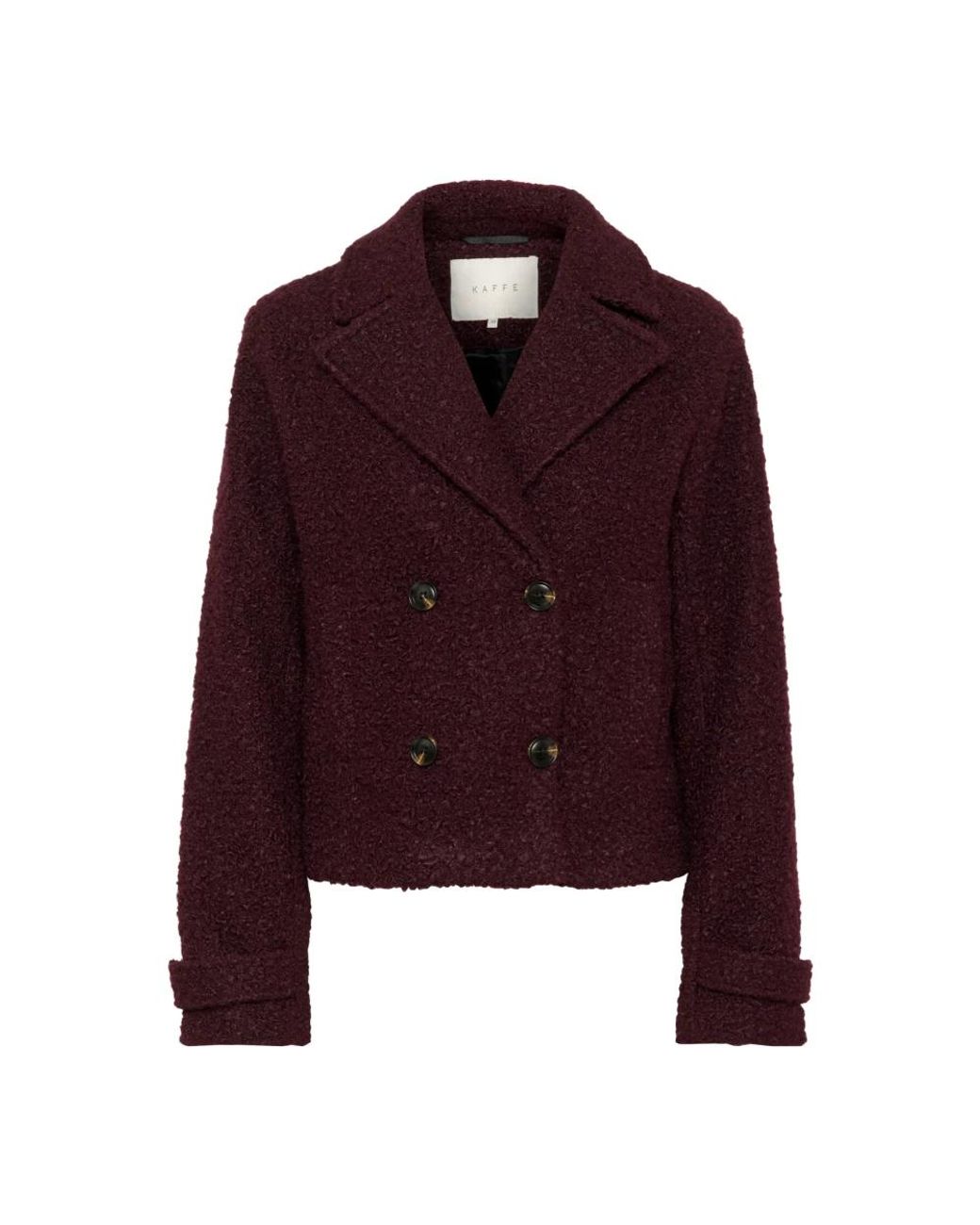 Kaffe Jassen ,Bruin ,Elegante Jas Met Brede Kraag En Knopen in het Purple