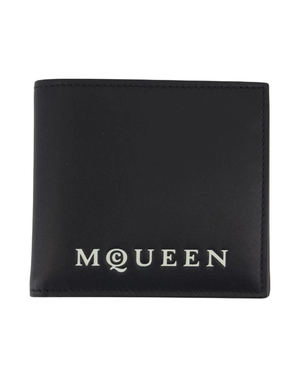 McQueen Accessoires ,Zwart ,Leer Zwart Grijs Leren Portemonnee Stijlvol Ontwerp in het Black voor heren
