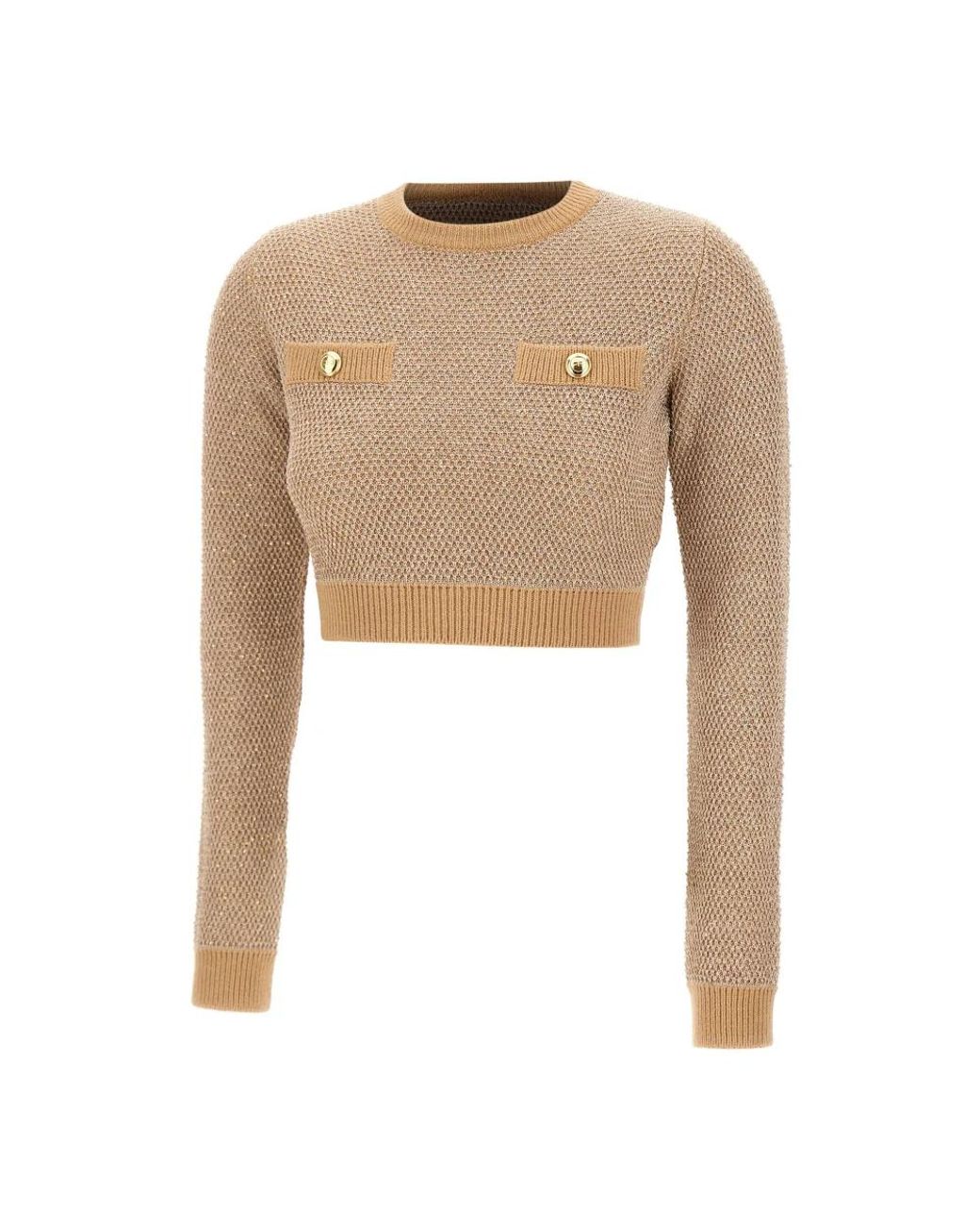 Elisabetta Franchi Natural Round-Neck Knitwear