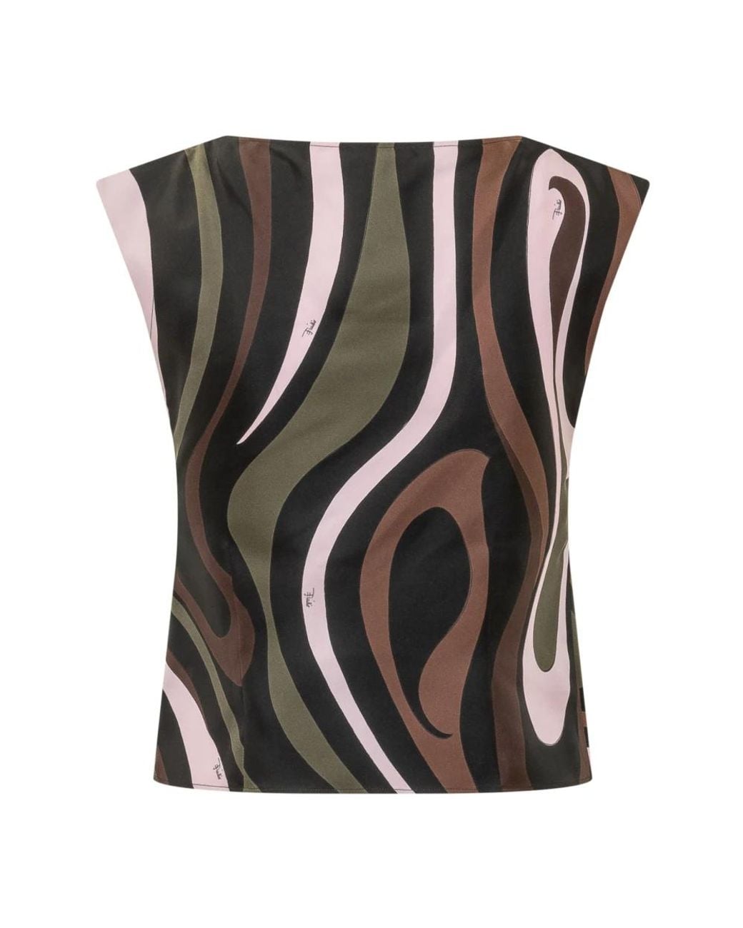 Emilio Pucci Gray Silk Twill Top