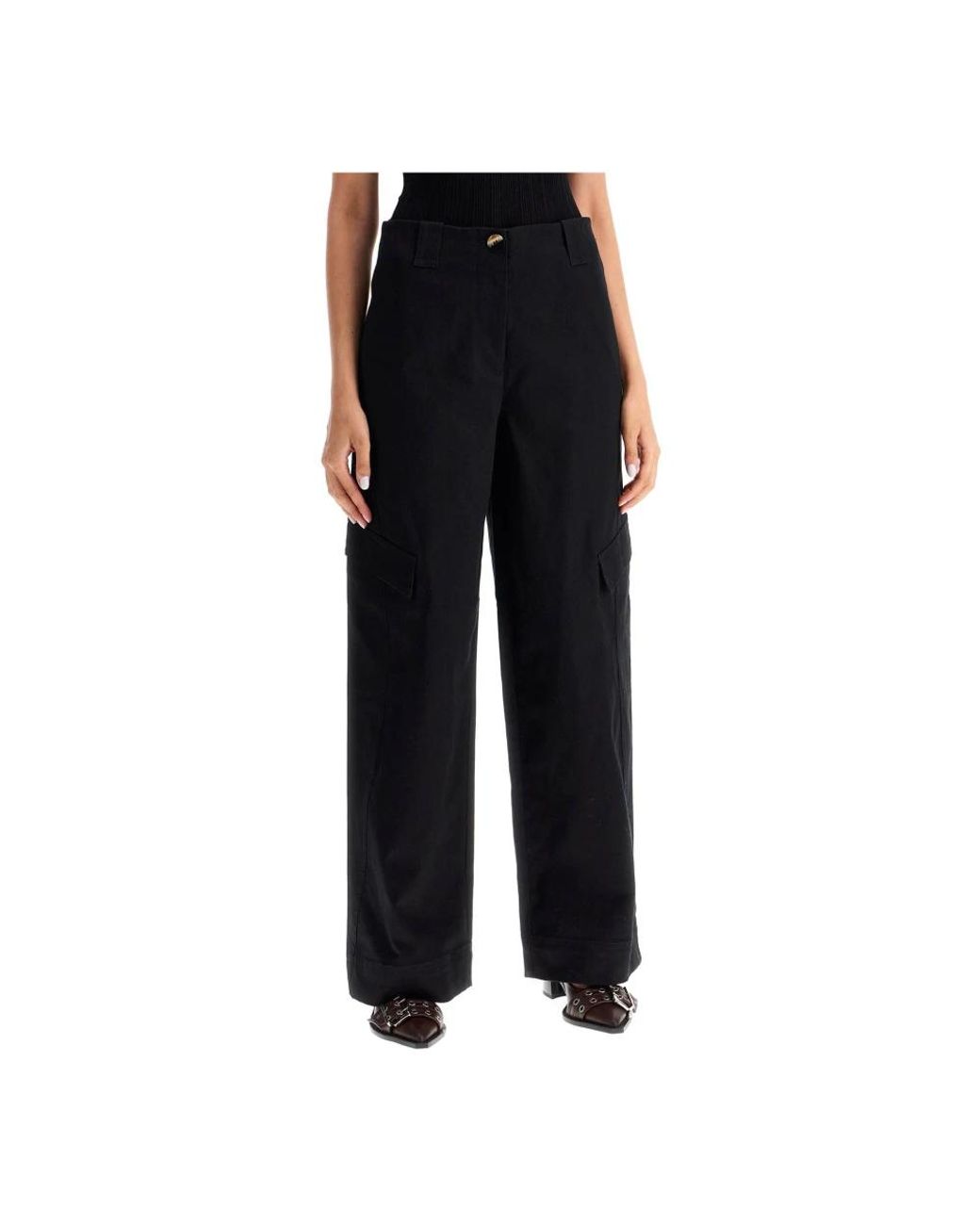 Ganni Black Wide Trousers