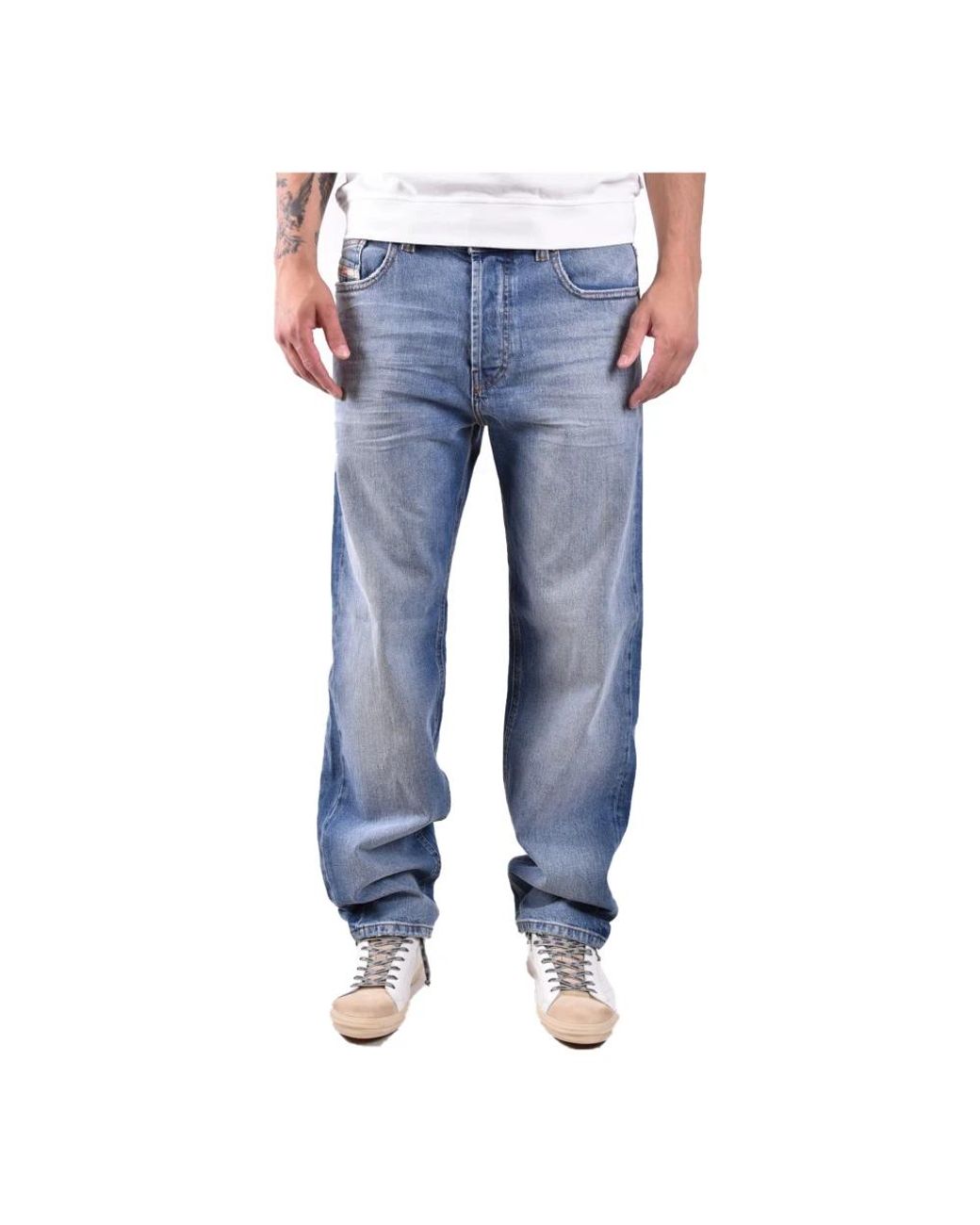 DIESEL Blue Straight Fit Jeans for men