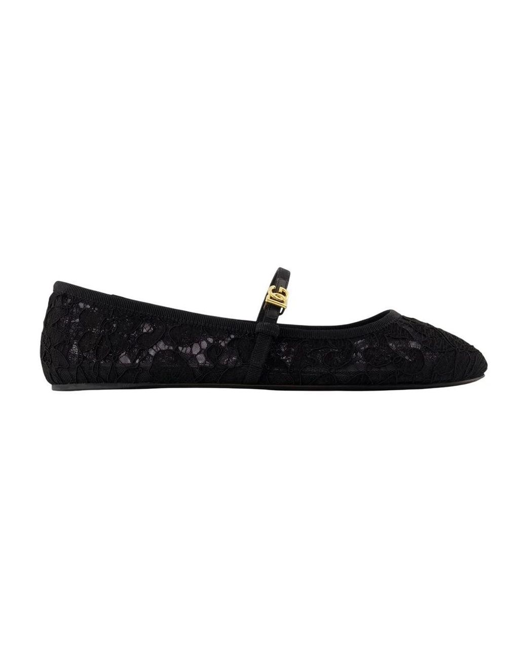 Dolce & Gabbana Black Ballerina Shoes