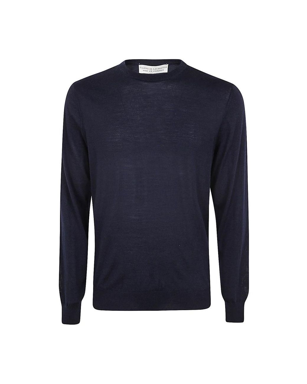 FILIPPO DE LAURENTIIS Blue Round-Neck Knitwear for men