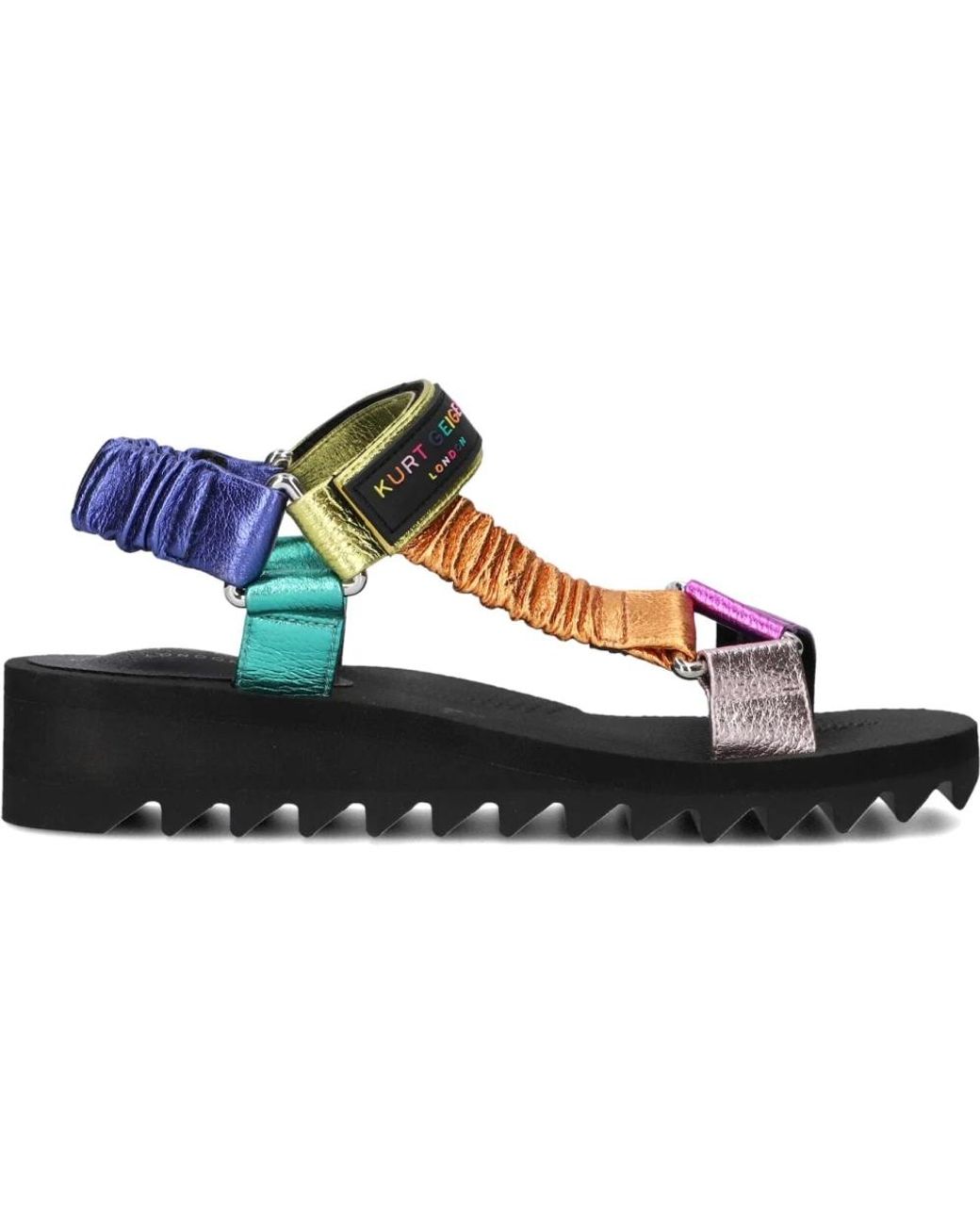 Kurt Geiger Schoenen ,Veelkleurig ,Leer Kleurrijke Regenboog Sandalen Voor Vrouwen in het Blue