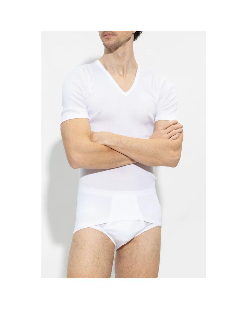 T-Shirts Hanro de hombre de color White