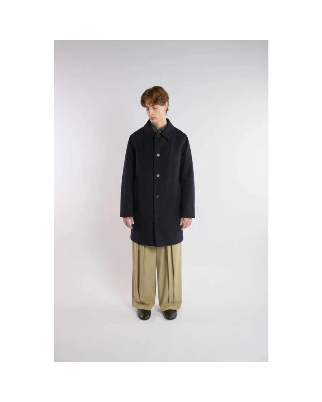 Paltò Blue Single-Breasted Coats for men