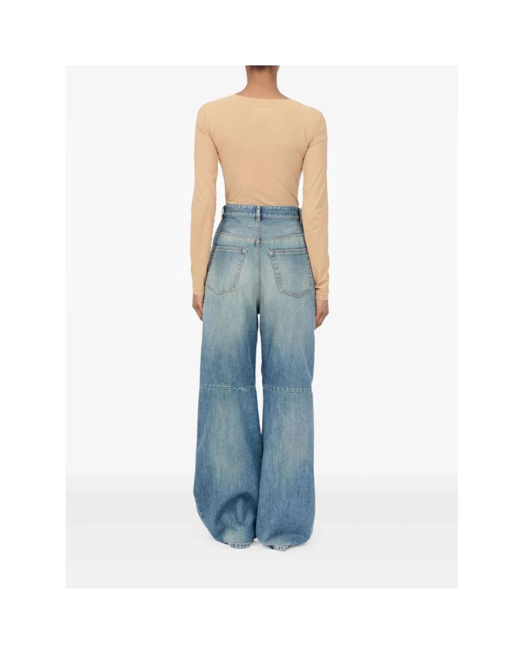 MM6 by Maison Margiela Blue Wide Jeans