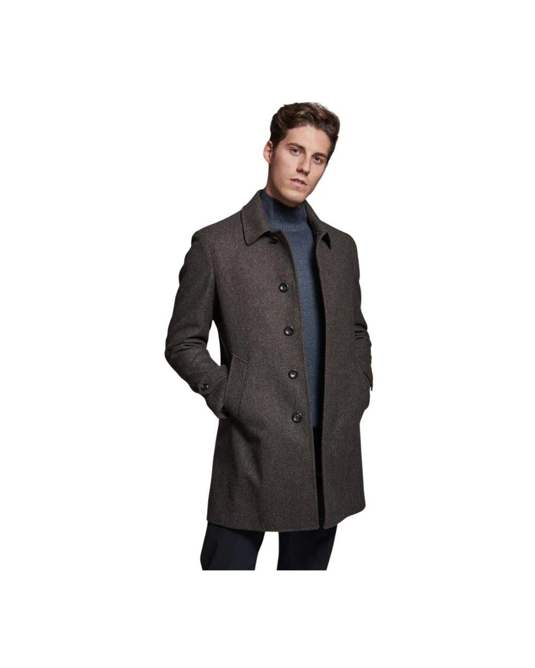 Luigi Bianchi Cappotto in het Black voor heren