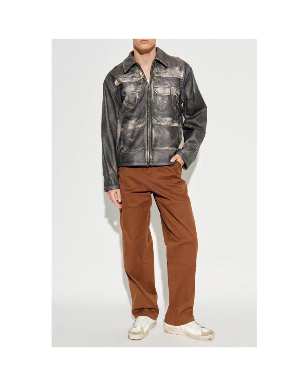 Leather Jackets DIESEL de hombre de color Gray