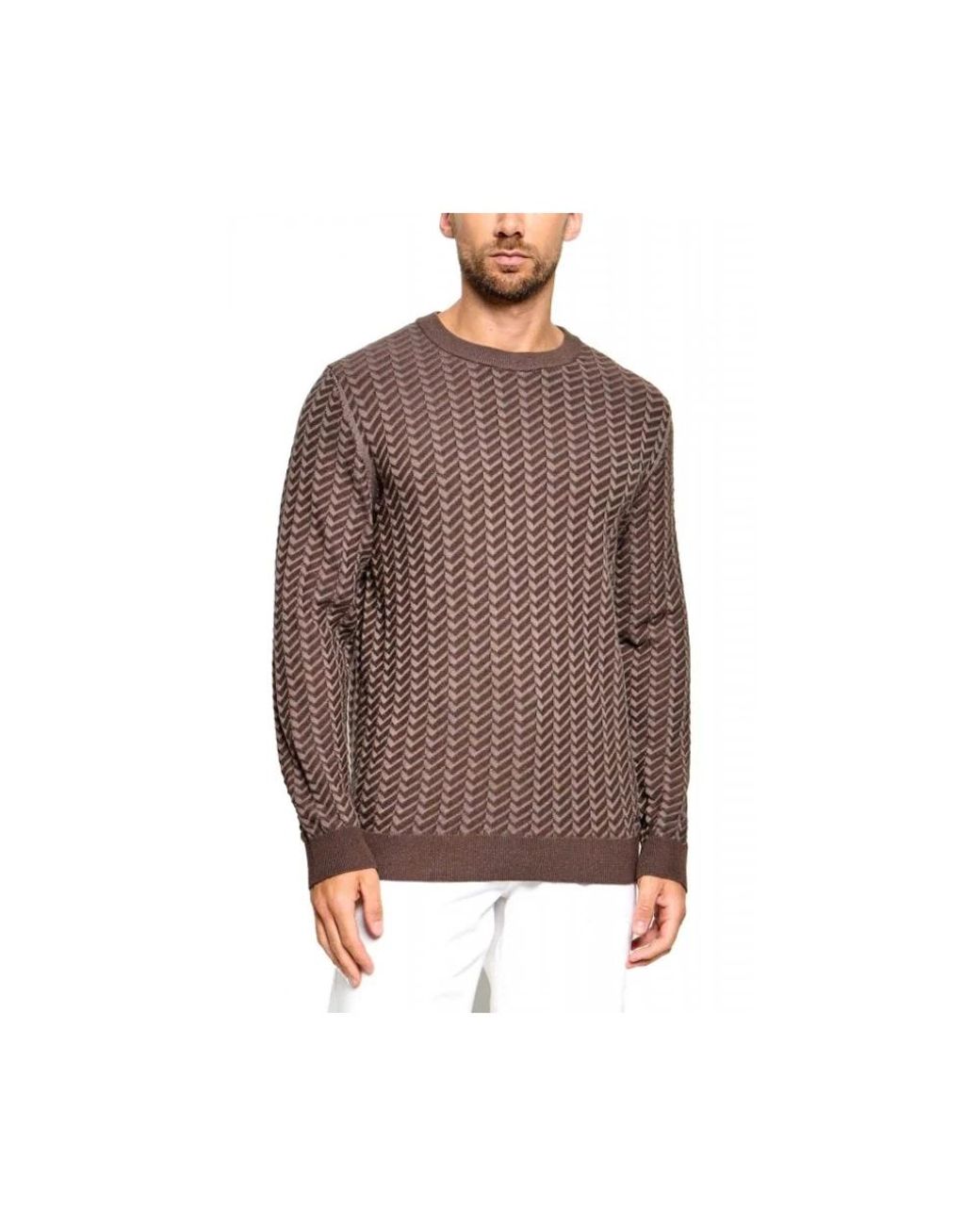 HUGO Brown Round-Neck Knitwear for men