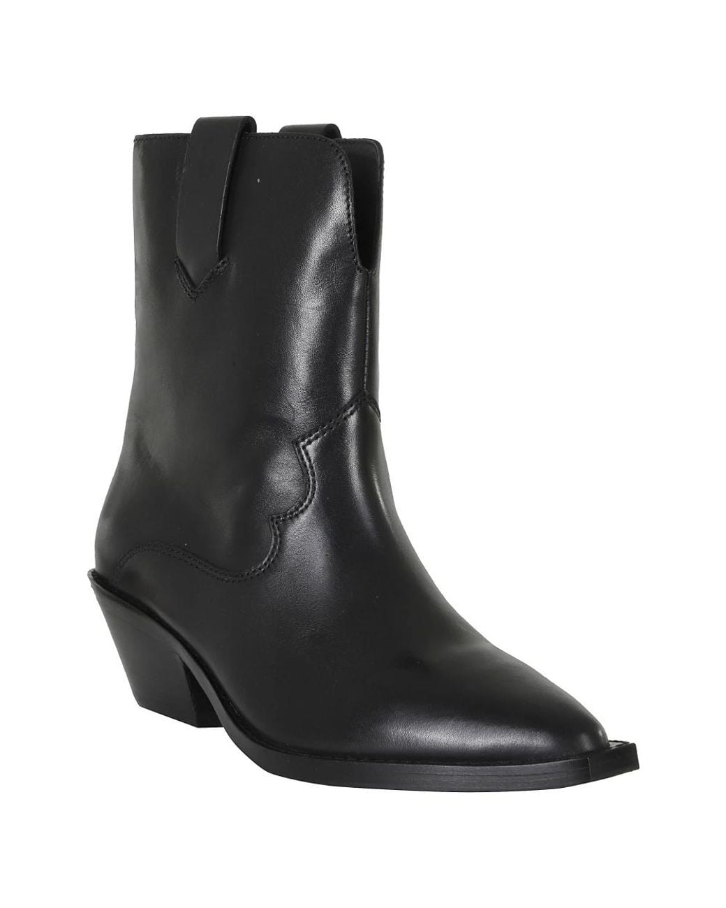 Ash Black Cowboy & Biker Boots