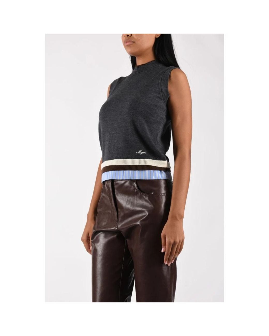 Sleeveless Tops MSGM de color Black