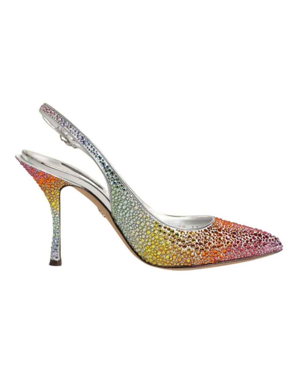 Dolce & Gabbana Metallic Slingback Leather Pump