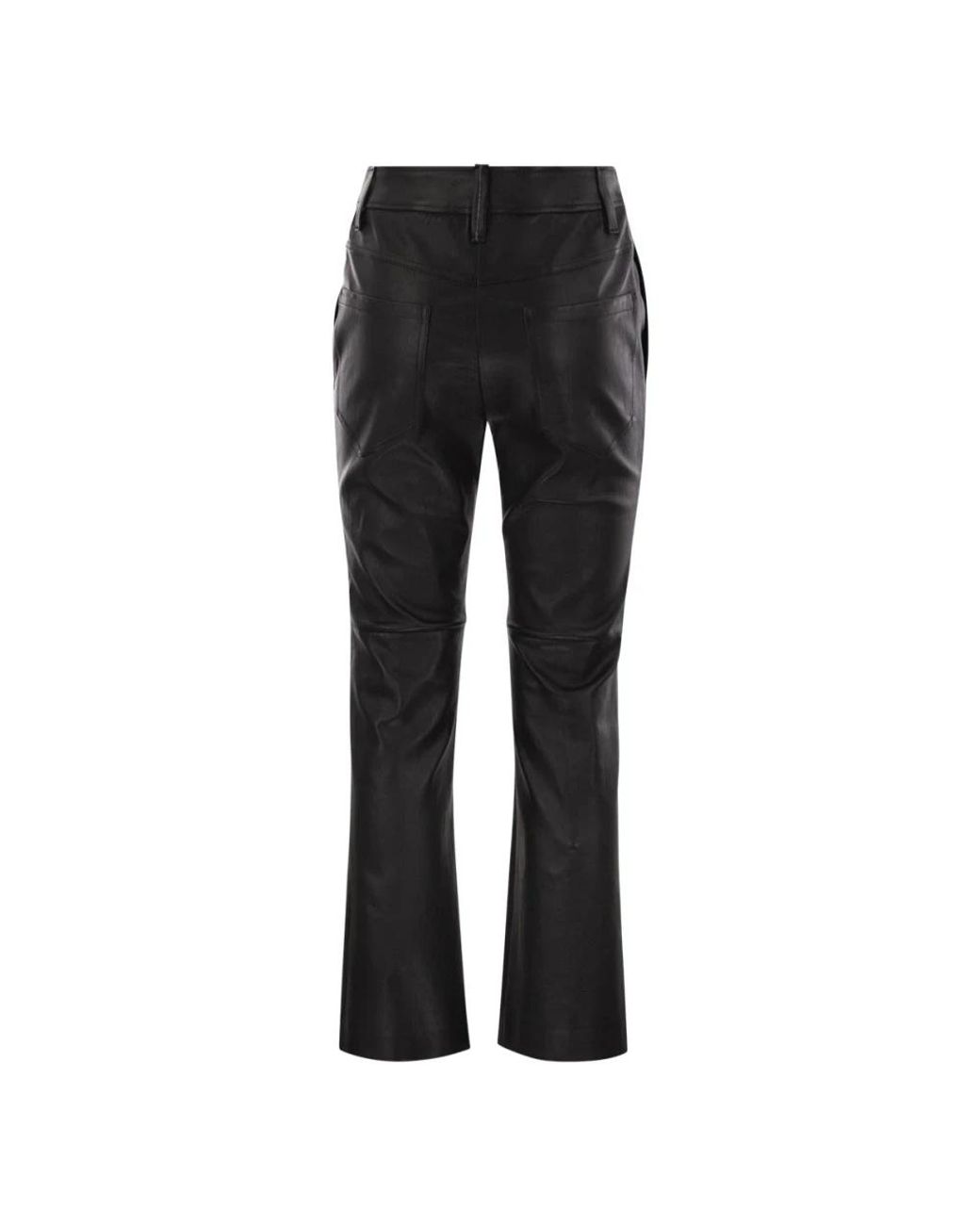 Brunello Cucinelli Black Leather Trousers
