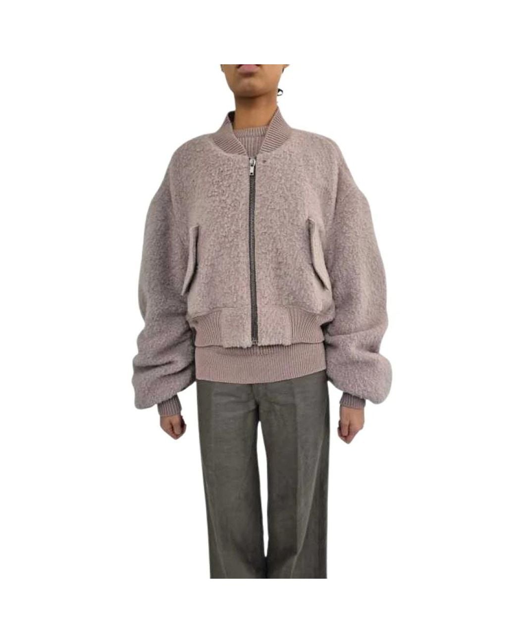 Rick Owens Brown Faux Fur & Shearling Jackets