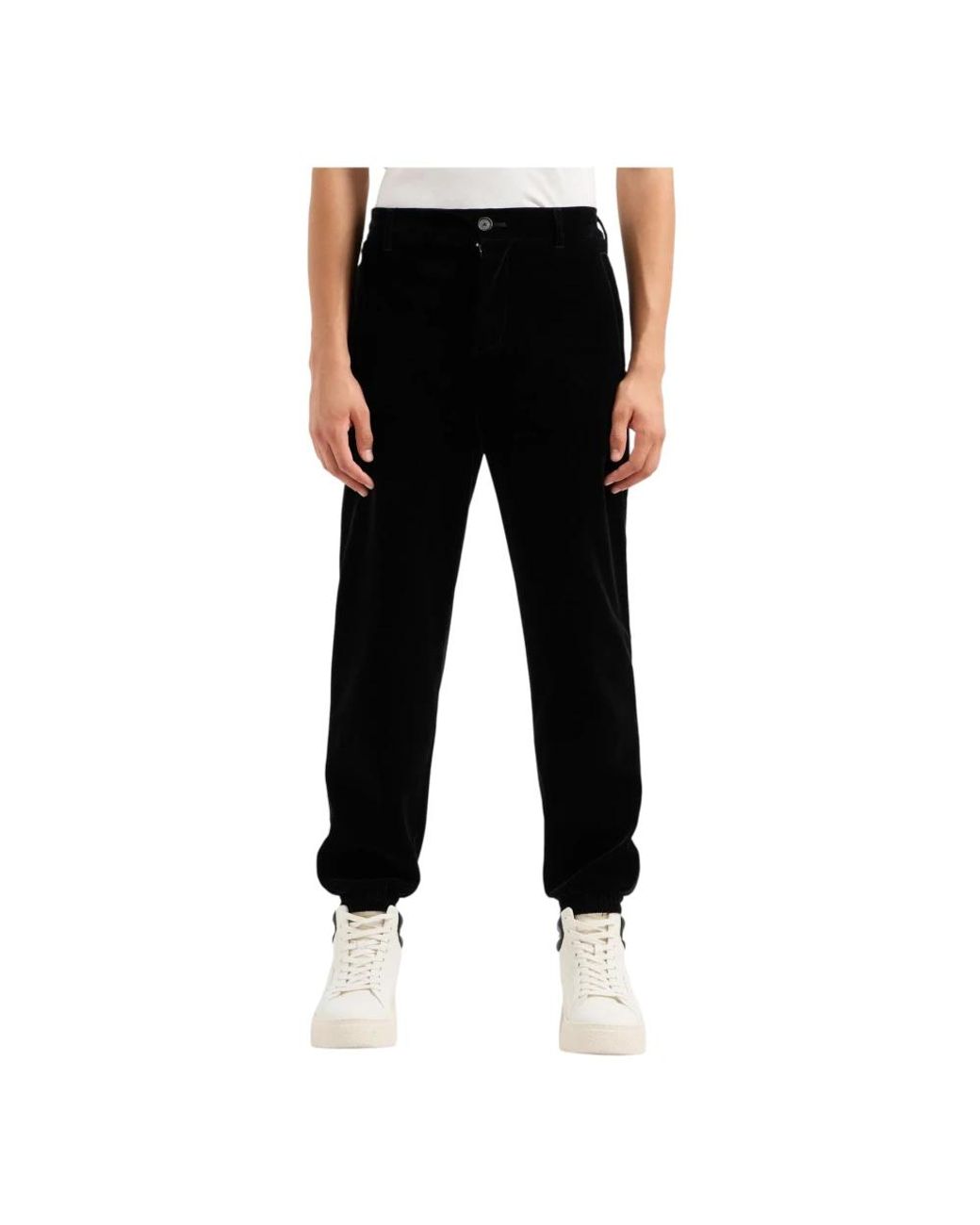 ARMANI EXCHANGE Black Straight Trousers for men
