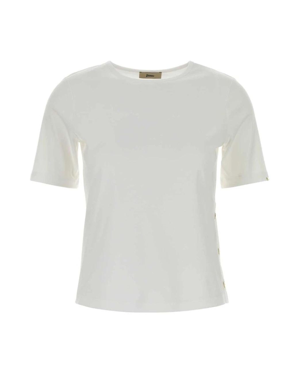 Herno Tops ,Wit ,Katoen Cotton T-Shirt in het Gray