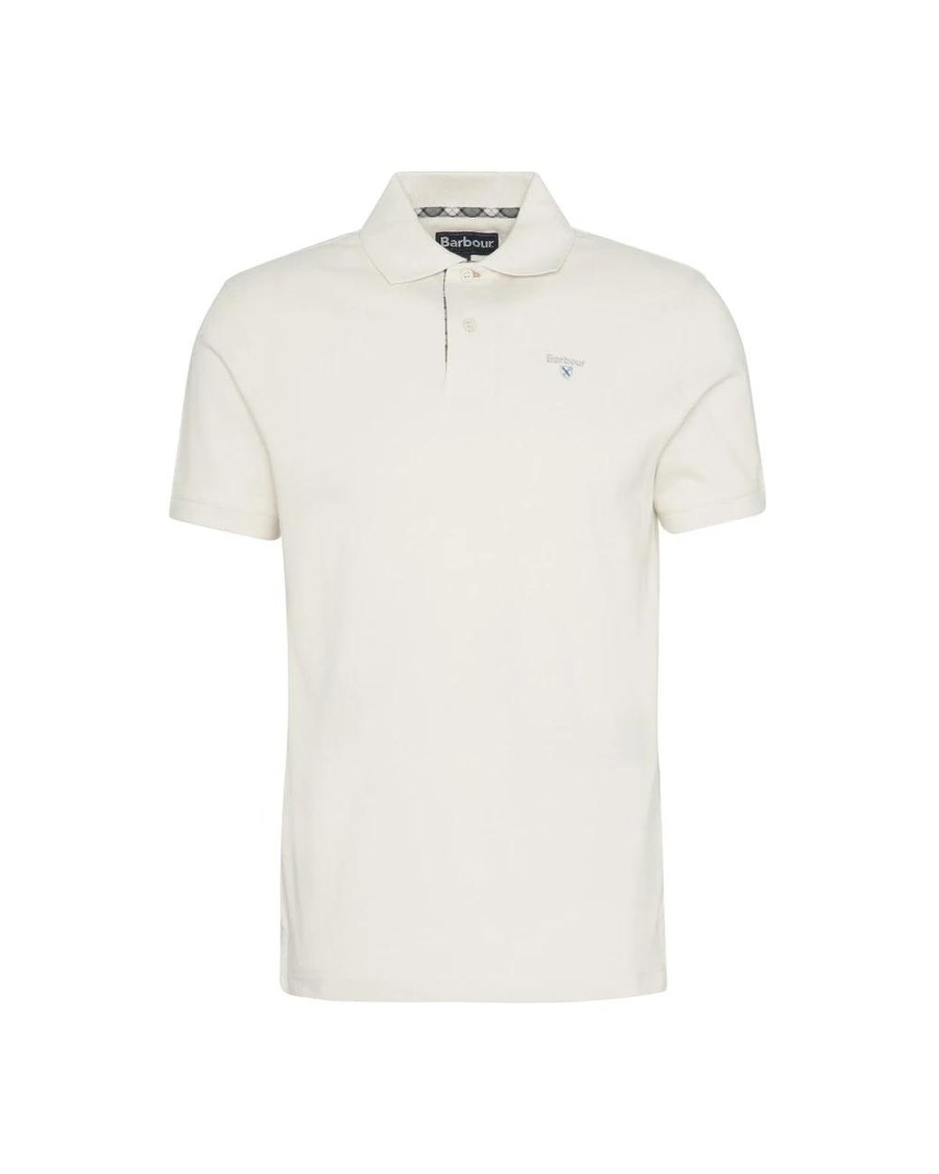 Barbour Tartan Pique Poloshirt in het White voor heren