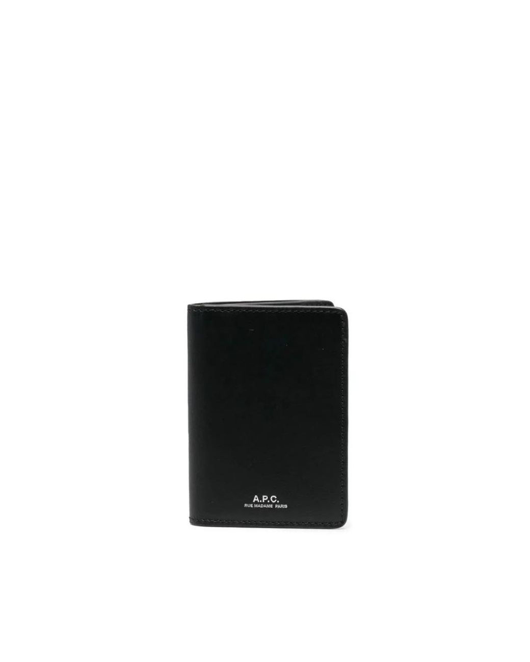 A.P.C. Accessoires ,Zwart ,Leer Stefan Leren Kaarthouder in het Black voor heren