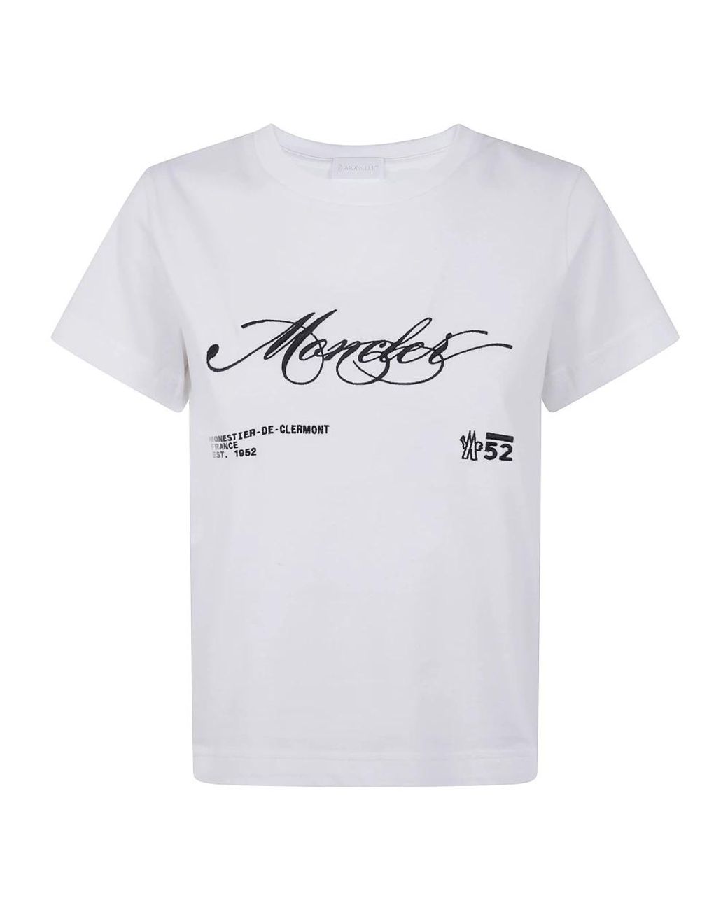 Moncler Tops ,Wit ,Katoen Casual Katoenen T-Shirt in het White