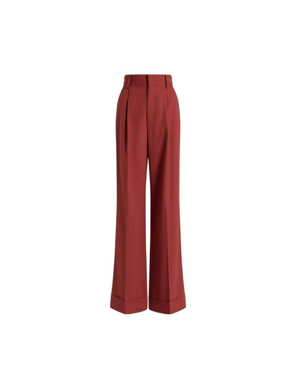 Alberta Ferretti Red Wide Trousers