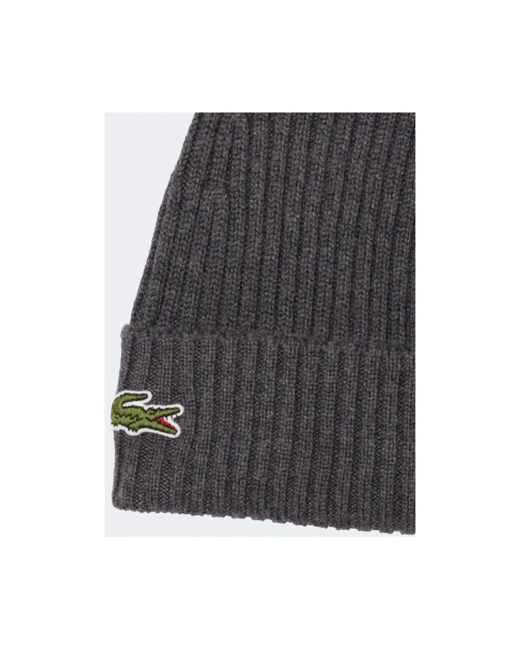 Lacoste Rb0001 Gerippte Wollmütze in Gray für Herren