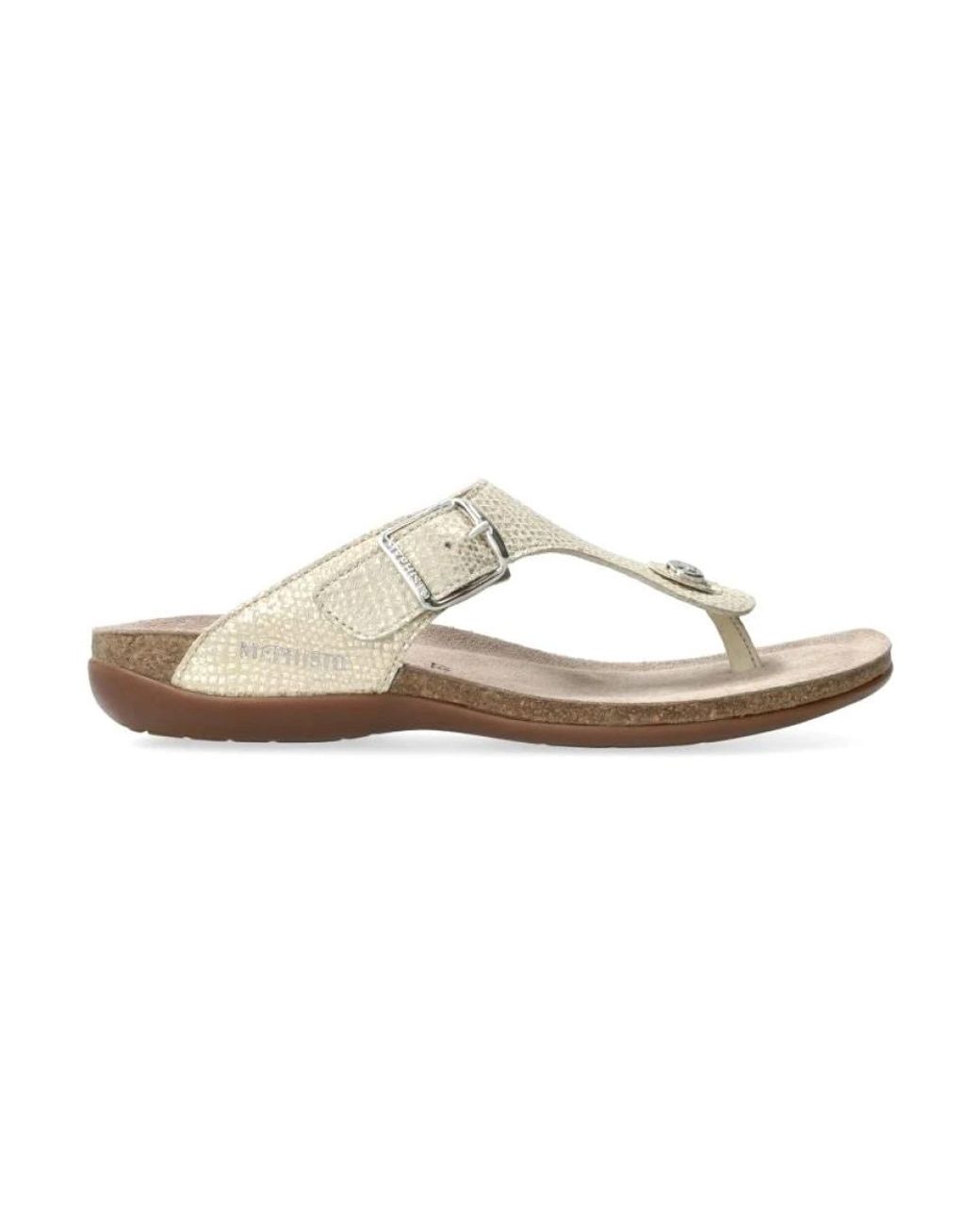 Mephisto Schoenen ,Leer Slide Teen Sandaal Alinda in het White