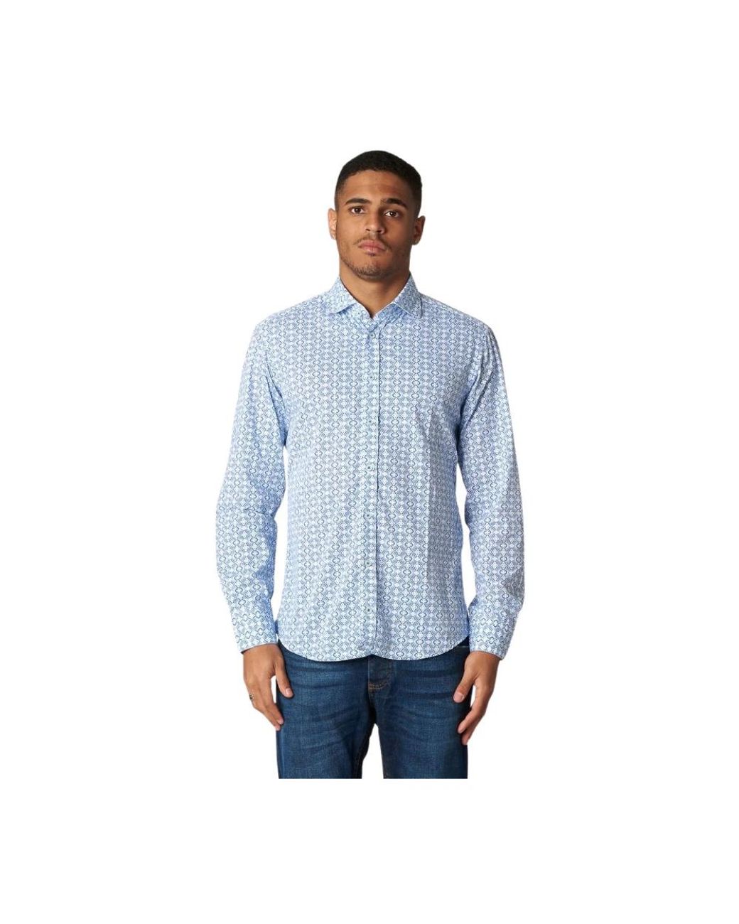 BASTONCINO Blue Casual Shirts for men