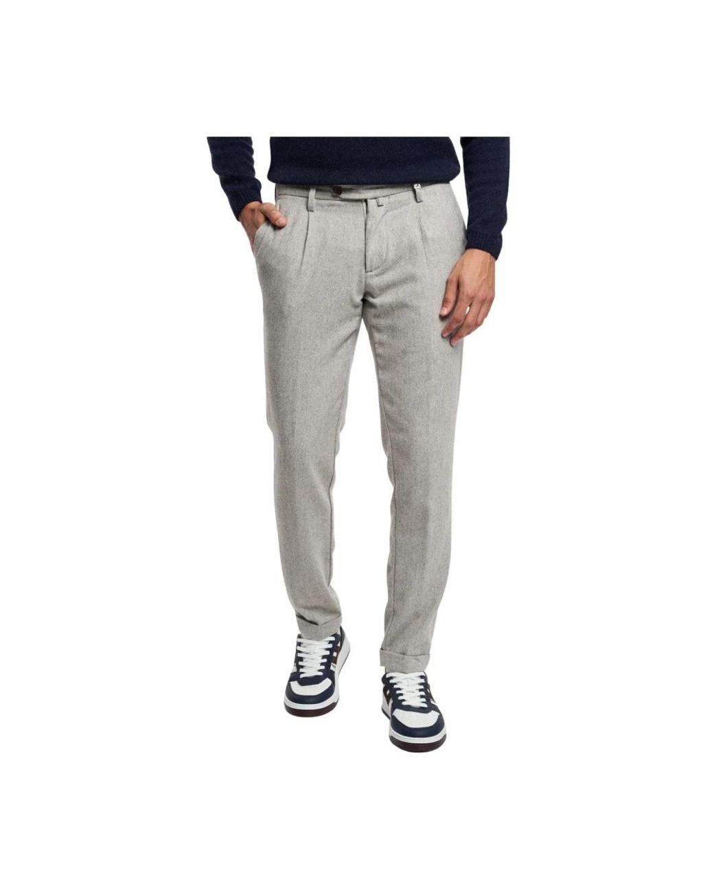 Myths Gray Slim-Fit Trousers for men