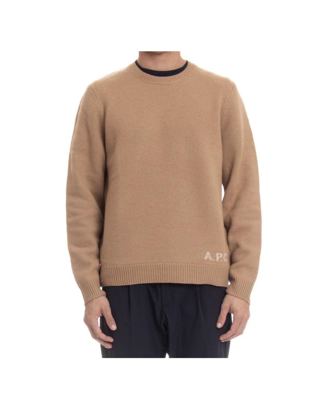 A.P.C. Natural Round-Neck Knitwear for men