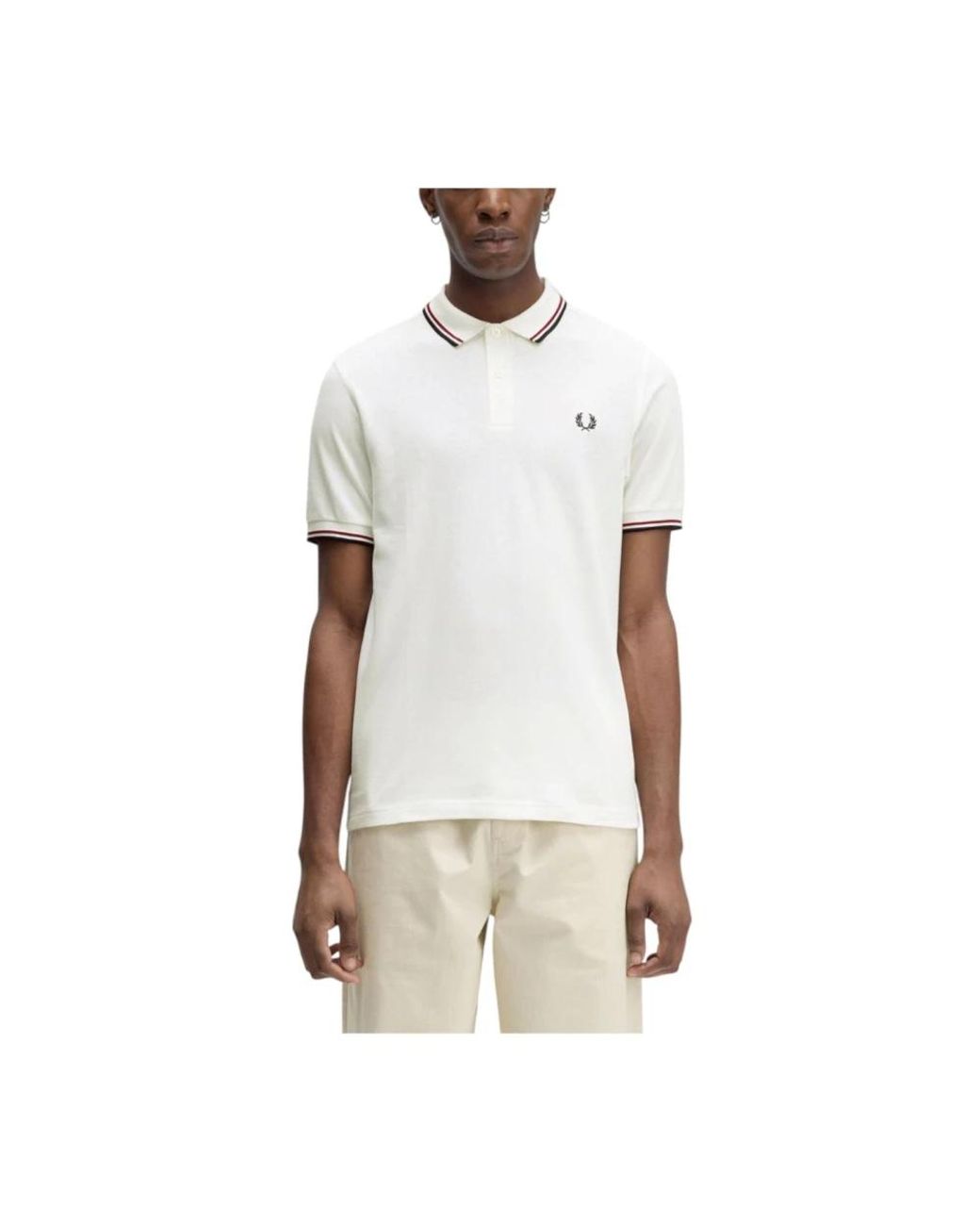 Fred Perry Tops ,Wit ,Katoen Polo Shirt in het White voor heren