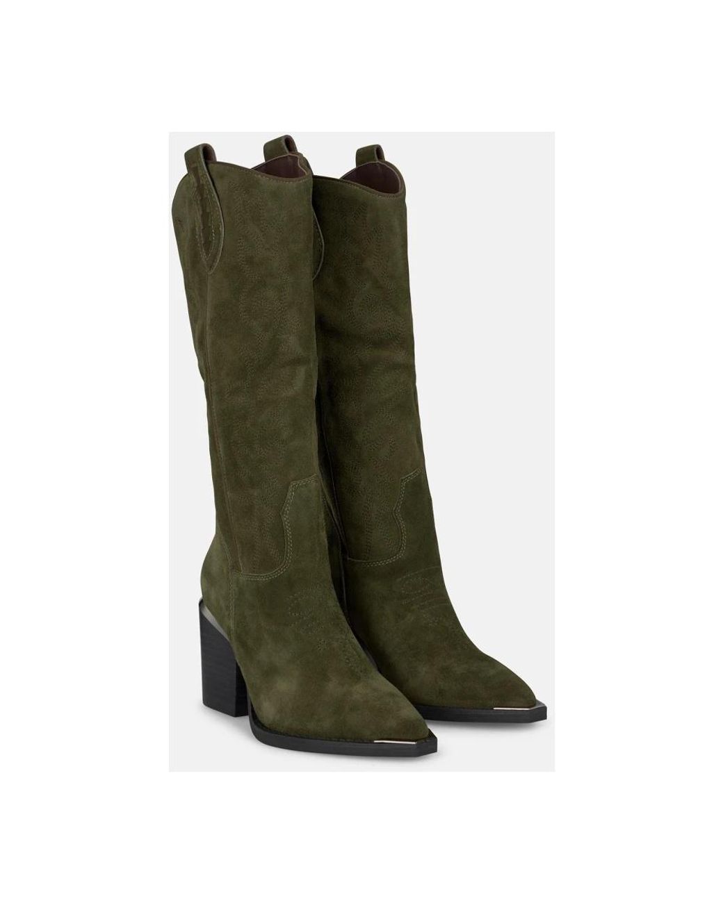 Alma En Pena. Green Cowboy & Biker Boots