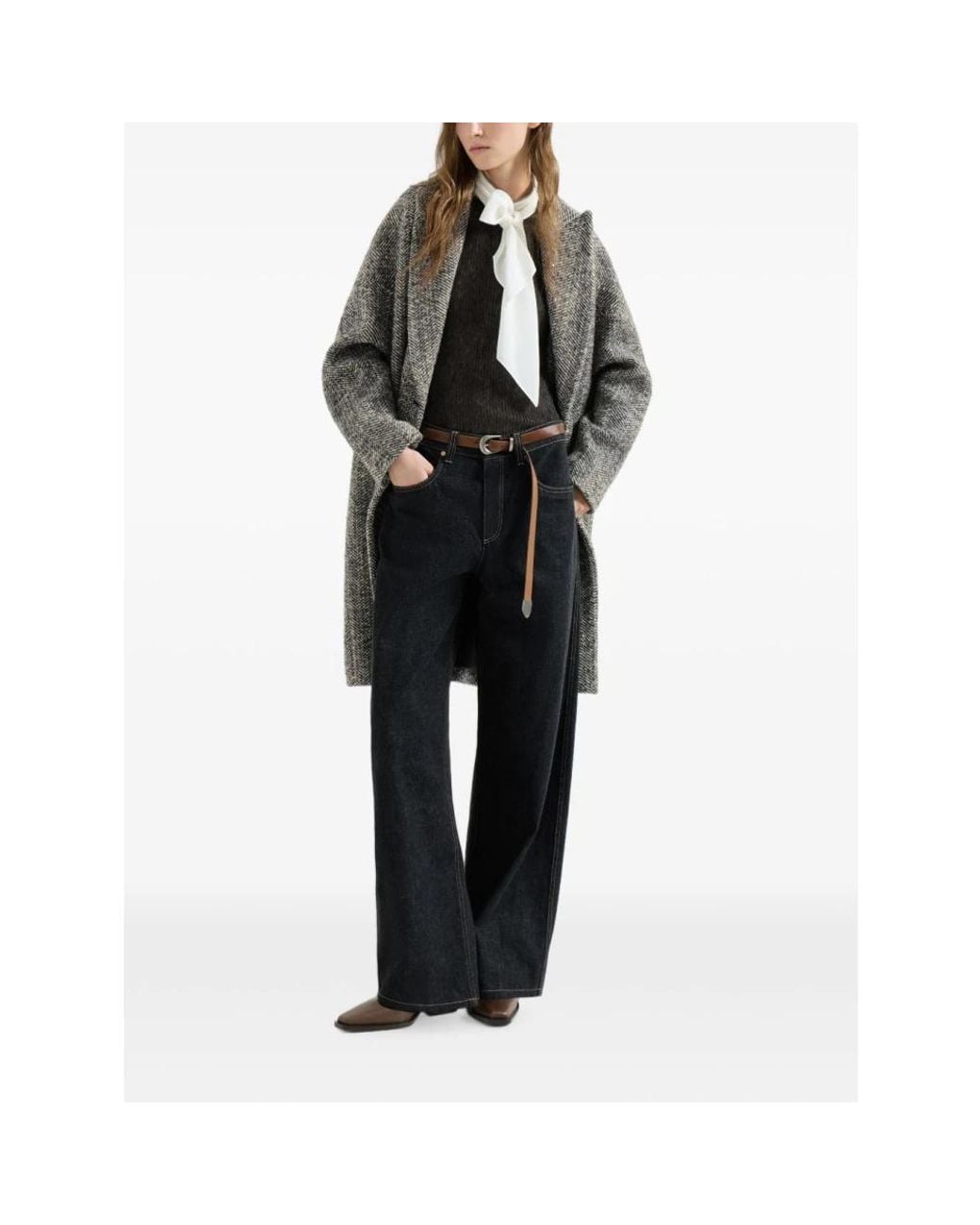 Brunello Cucinelli Gray Double-Breasted Coats