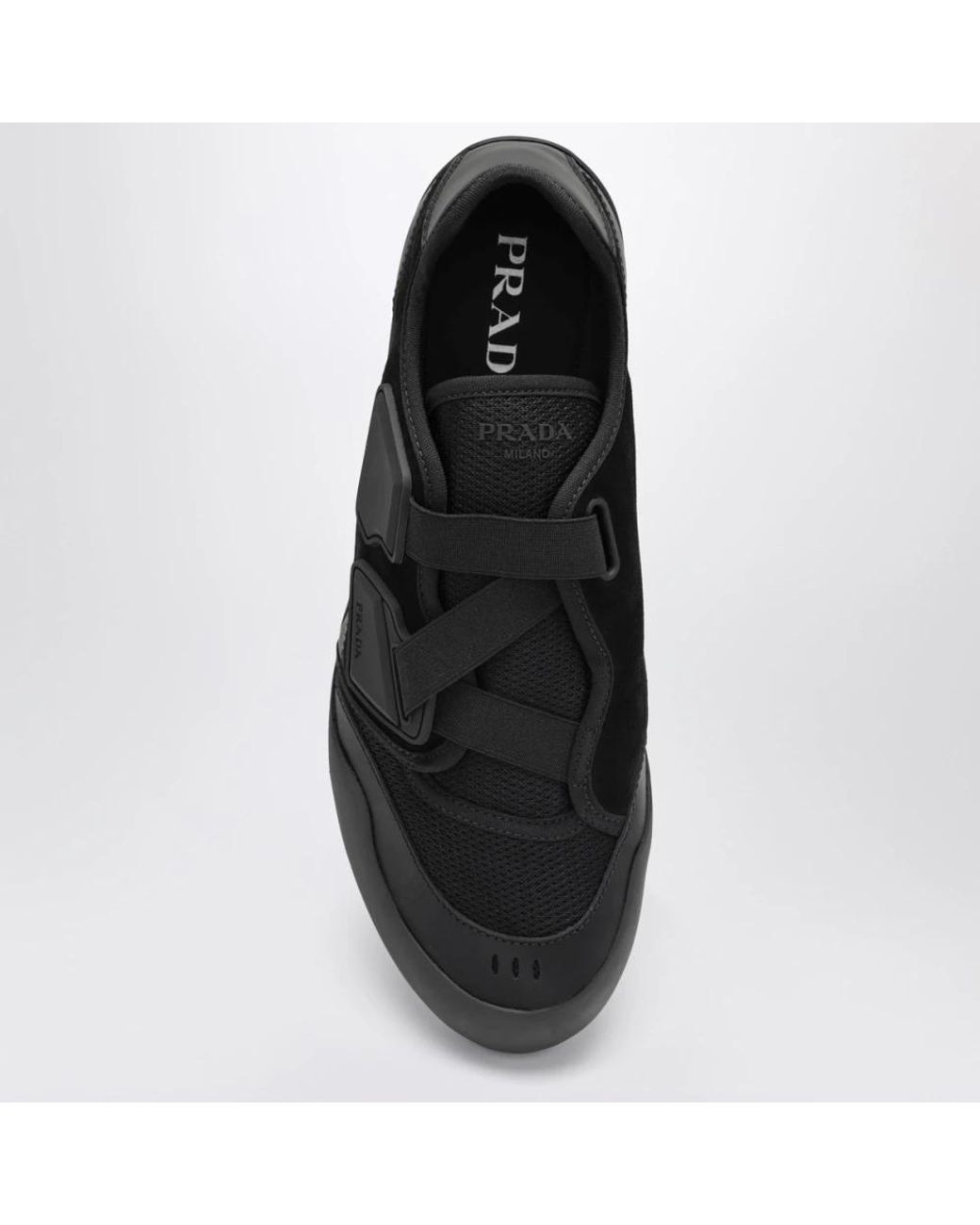 Prada Black Speedrock Leather Sneakers for men